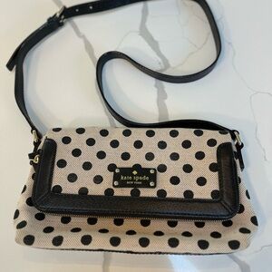 kate spade Black and Cream Polka Dot Crossbody Bag
